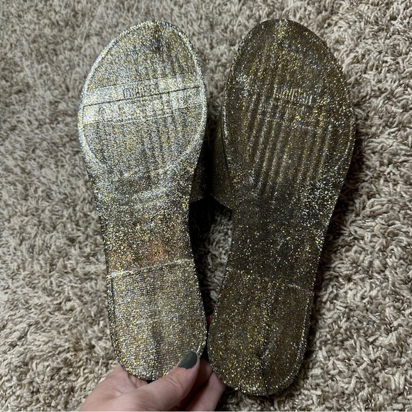 Melissa Soul Slide Sandals In Gold Glitter - Picture 3 of 3